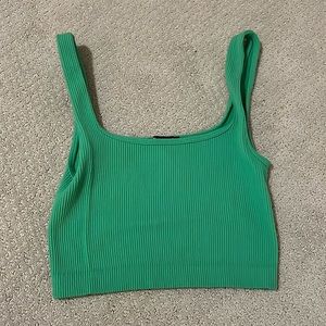 Zara Kelly green ribbed tank top